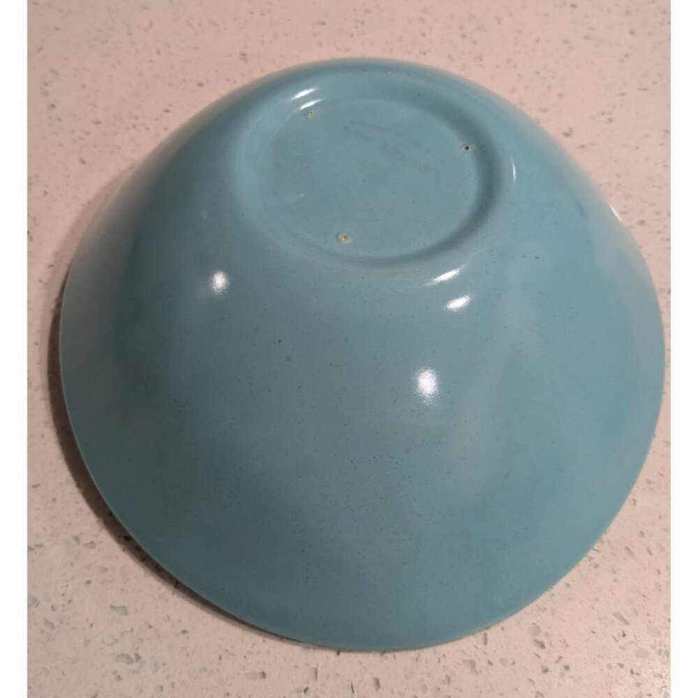 Metlox Vernon Ware Oval Serving Bowl 9 inches Aqua Blue Heavenly Days Collection - Picture 7 of 10